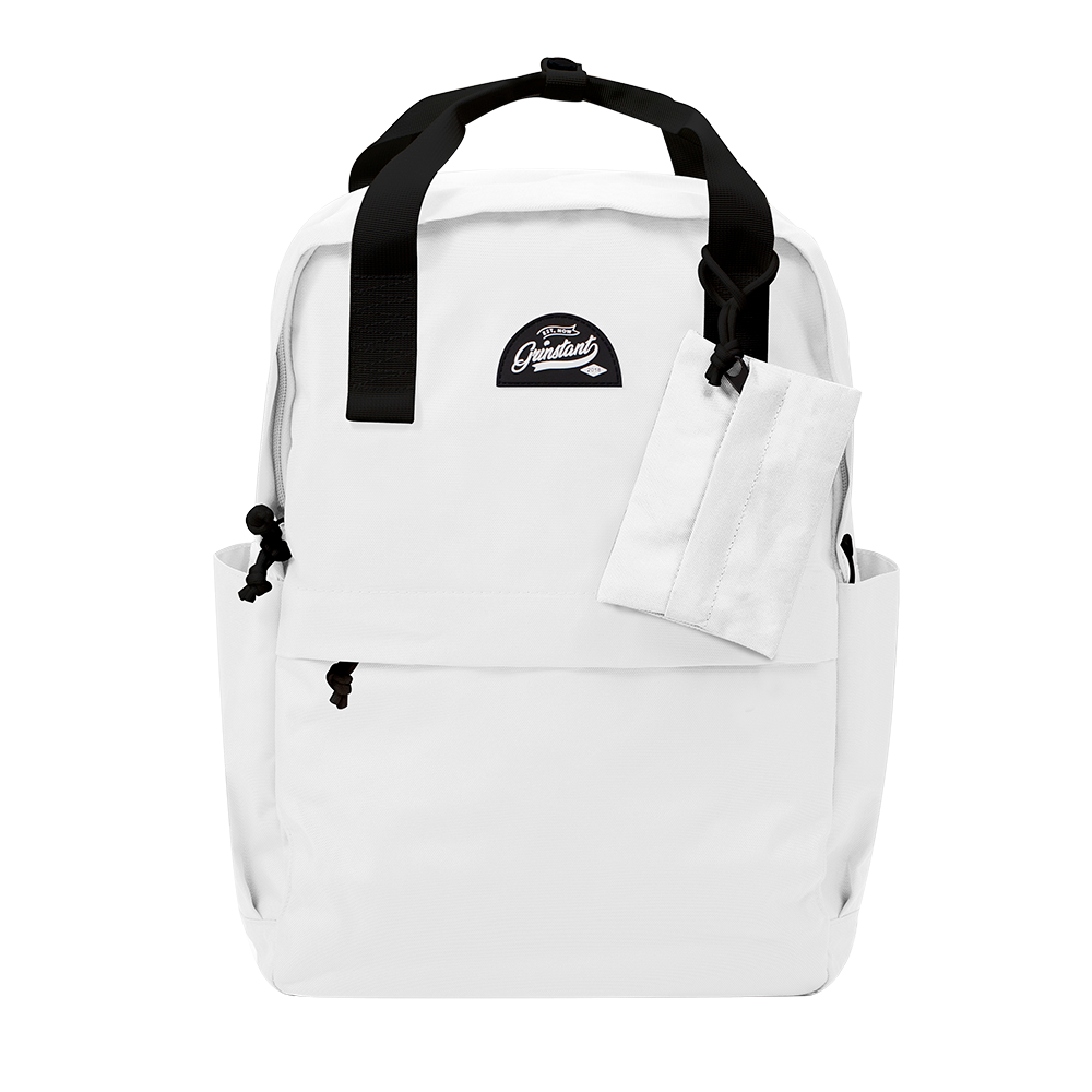 CARA 15.6” Backpack in MONO White with Coin Pouch