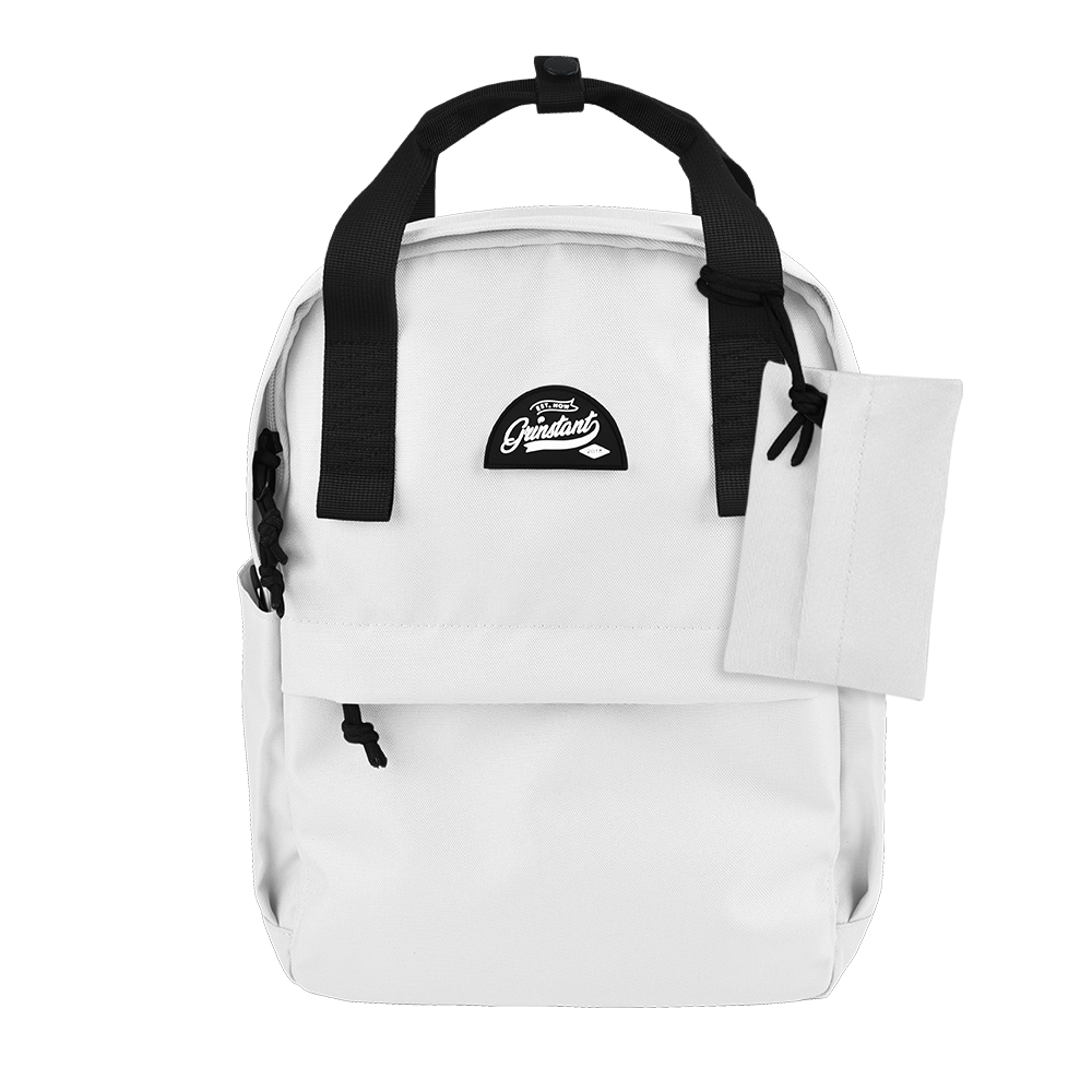 CARA 13" Backpack in MONO White with Coin Pouch
