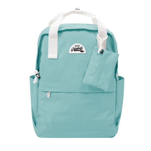 CARA 15.6” Backpack in DREAMY Light Blue with Coin Pouch